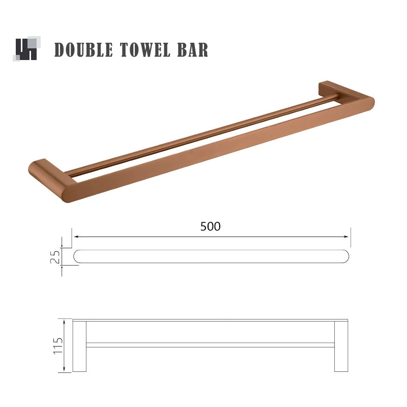 Brushed Rose Gold Wall Mount Shelf Toilet Bath Paper Holder Towel Bar Rack Rail Rod Robe Hook Hanger Bathroom Accessories