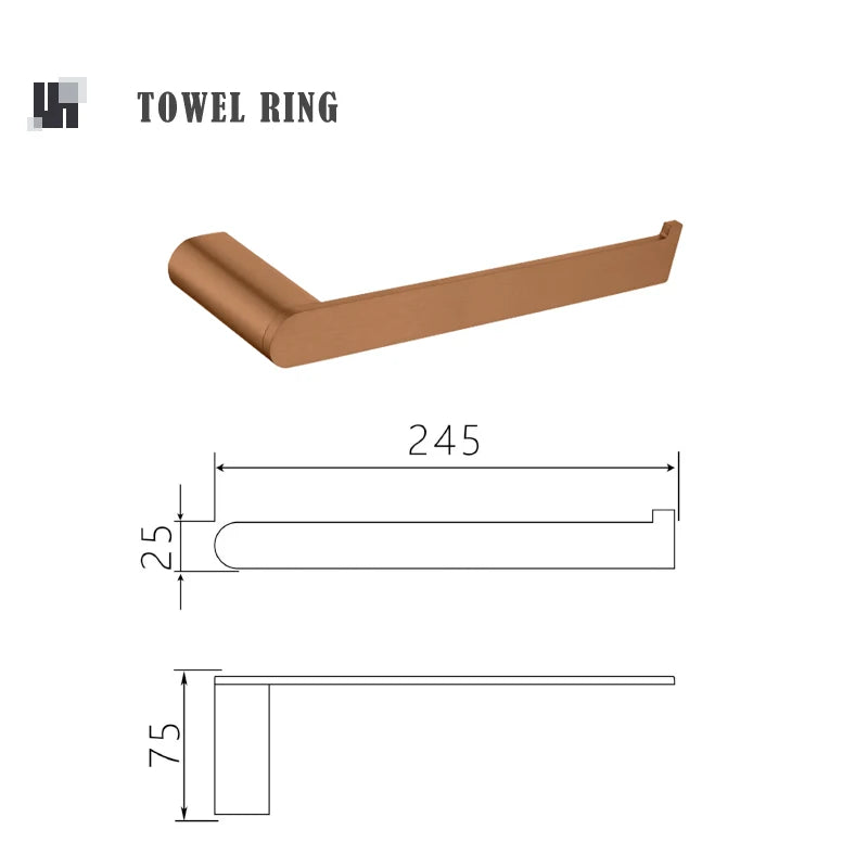 Brushed Rose Gold Wall Mount Shelf Toilet Bath Paper Holder Towel Bar Rack Rail Rod Robe Hook Hanger Bathroom Accessories