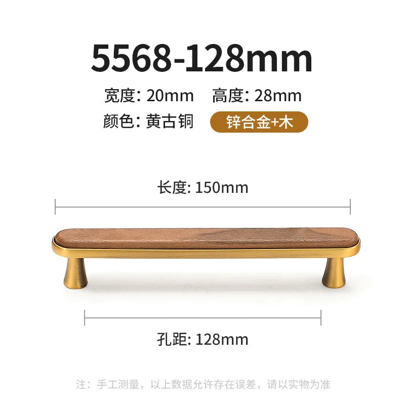 Antique Kitchen Cabinet Storage Handles Nordic Zinc Alloy+Wood Drawer Knobs Wardrobe Cupboard Door Pulls Home Furniture Handles