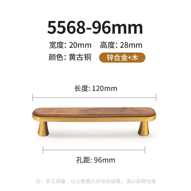 Antique Kitchen Cabinet Storage Handles Nordic Zinc Alloy+Wood Drawer Knobs Wardrobe Cupboard Door Pulls Home Furniture Handles
