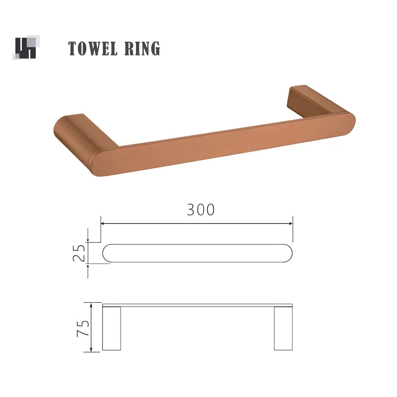 Brushed Rose Gold Wall Mount Shelf Toilet Bath Paper Holder Towel Bar Rack Rail Rod Robe Hook Hanger Bathroom Accessories