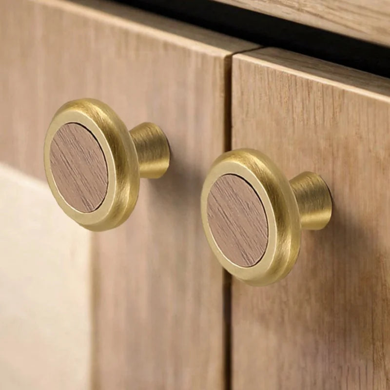 Antique Kitchen Cabinet Storage Handles Nordic Zinc Alloy+Wood Drawer Knobs Wardrobe Cupboard Door Pulls Home Furniture Handles