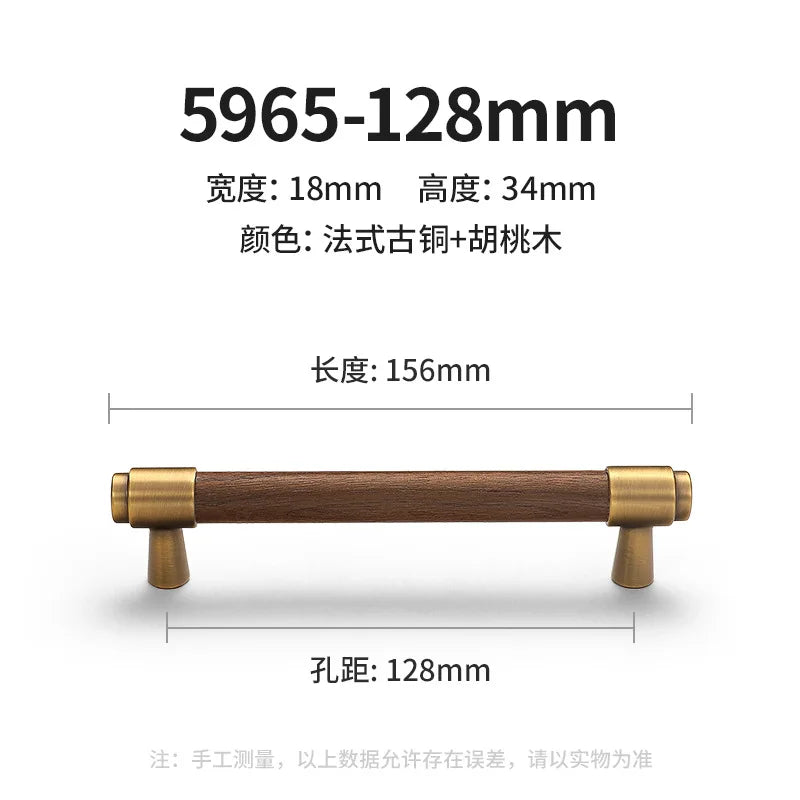 Antique Kitchen Cabinet Storage Handles Nordic Zinc Alloy+Wood Drawer Knobs Wardrobe Cupboard Door Pulls Home Furniture Handles