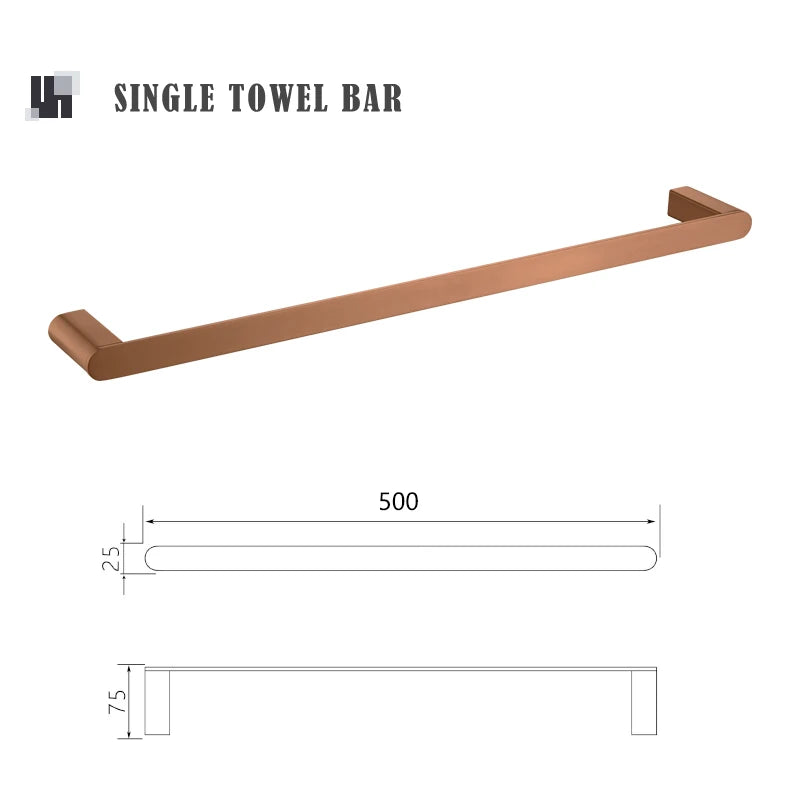Brushed Rose Gold Wall Mount Shelf Toilet Bath Paper Holder Towel Bar Rack Rail Rod Robe Hook Hanger Bathroom Accessories