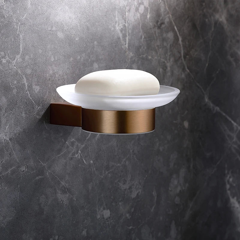 Brushed Rose Gold Wall Mount Shelf Toilet Bath Paper Holder Towel Bar Rack Rail Rod Robe Hook Hanger Bathroom Accessories