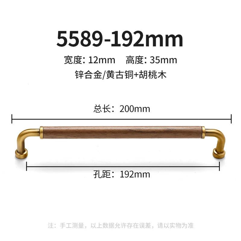 Antique Kitchen Cabinet Storage Handles Nordic Zinc Alloy+Wood Drawer Knobs Wardrobe Cupboard Door Pulls Home Furniture Handles