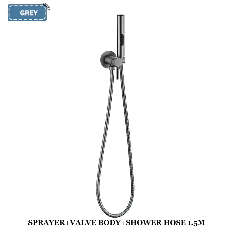 Brushed Rose Gold Brass Bidet Faucet Portable Toilet Bidet Sprayer Set Toilet Faucet Hygienic Shower Hot Cold Water Shoer Head