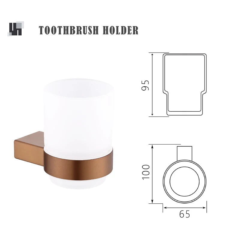 Brushed Rose Gold Wall Mount Shelf Toilet Bath Paper Holder Towel Bar Rack Rail Rod Robe Hook Hanger Bathroom Accessories
