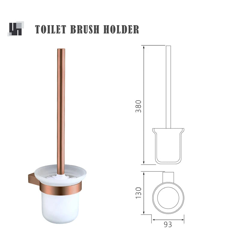 Brushed Rose Gold Wall Mount Shelf Toilet Bath Paper Holder Towel Bar Rack Rail Rod Robe Hook Hanger Bathroom Accessories