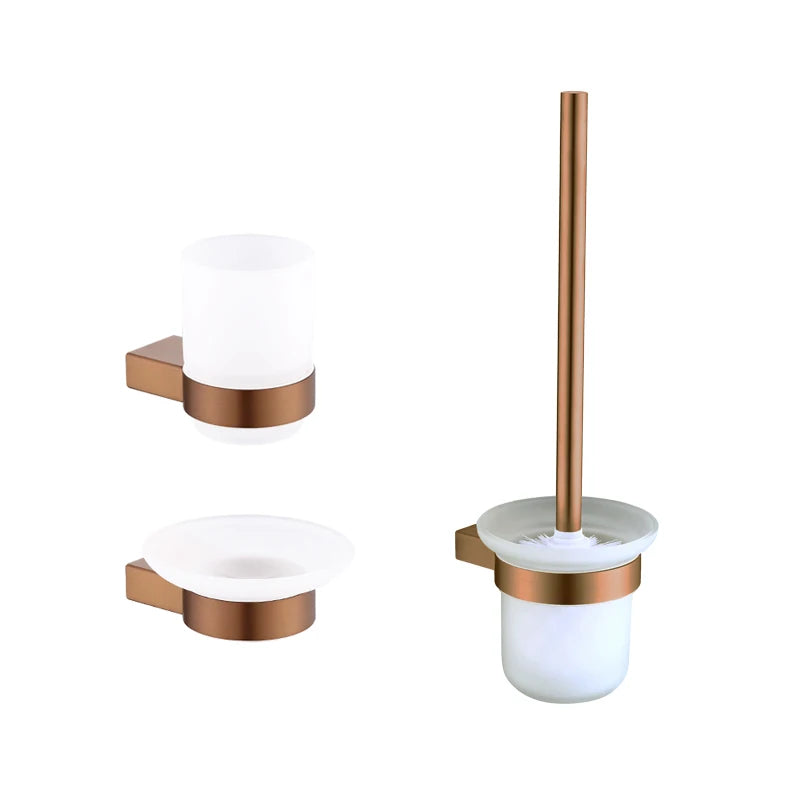 Brushed Rose Gold Wall Mount Shelf Toilet Bath Paper Holder Towel Bar Rack Rail Rod Robe Hook Hanger Bathroom Accessories