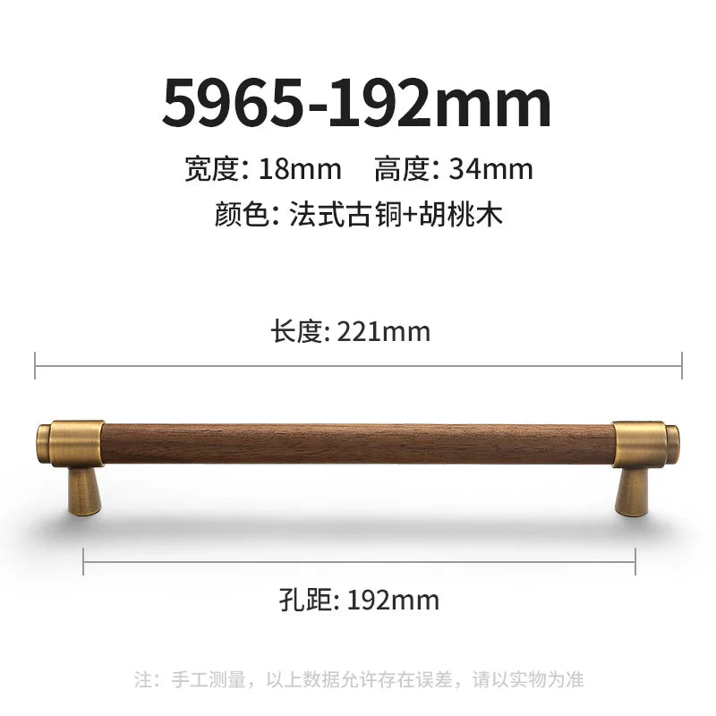 Antique Kitchen Cabinet Storage Handles Nordic Zinc Alloy+Wood Drawer Knobs Wardrobe Cupboard Door Pulls Home Furniture Handles